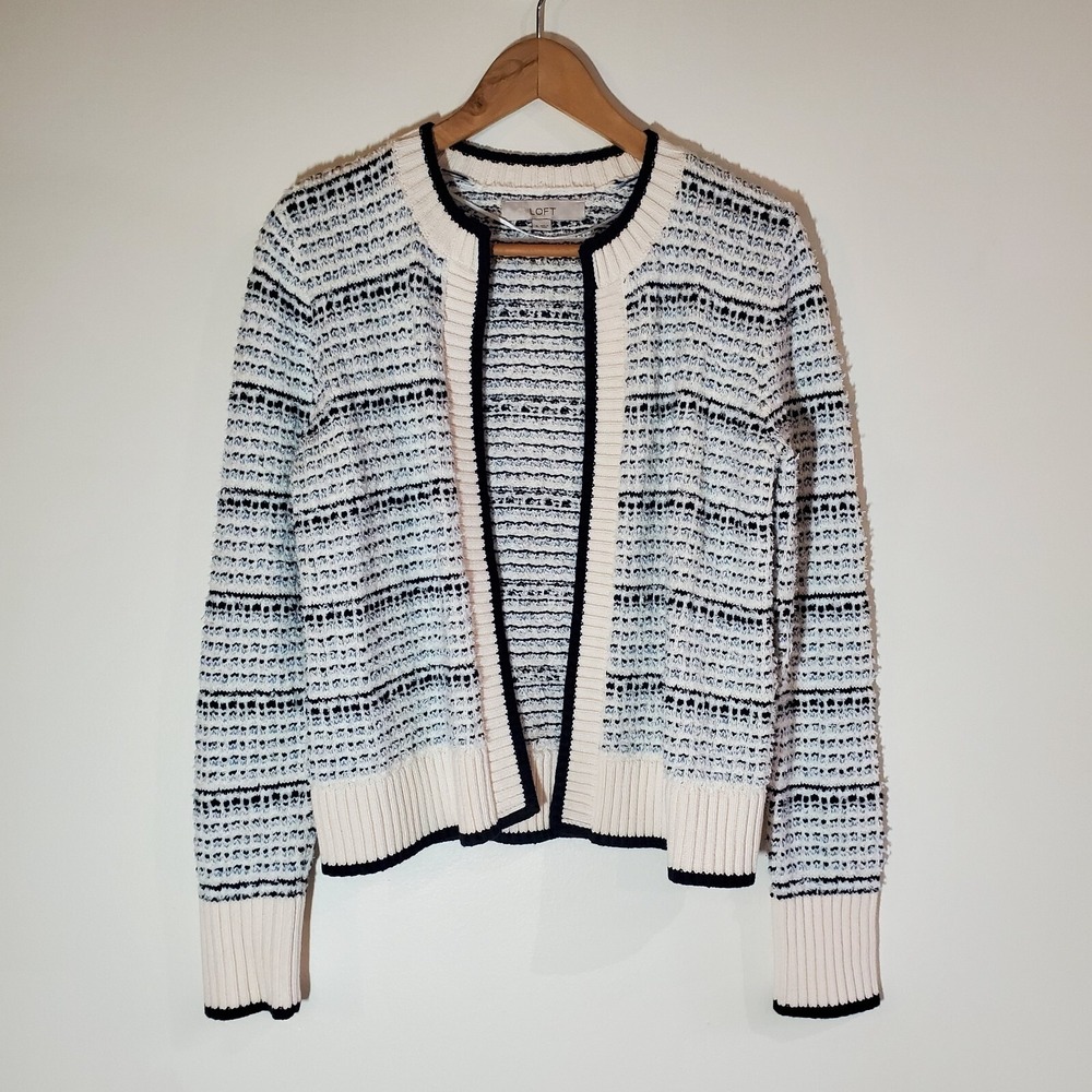 Ann Taylor‎ **LOFT **Cotton Blend Knit Open Front Jacket Size S / S# 551077